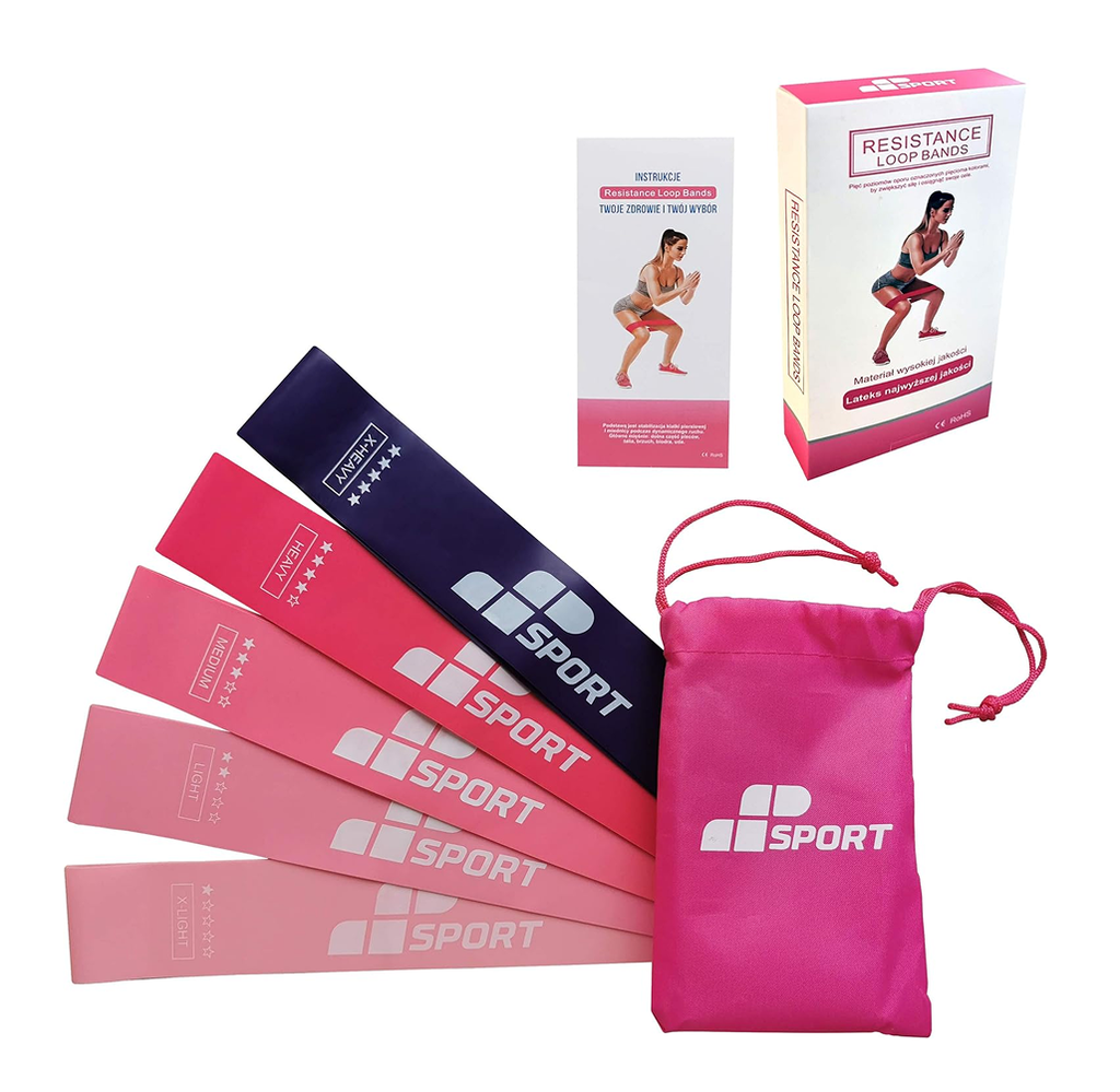 [4474] Muscle Power SPORT Exercise bands - Set of 5 Mini Loop Bands