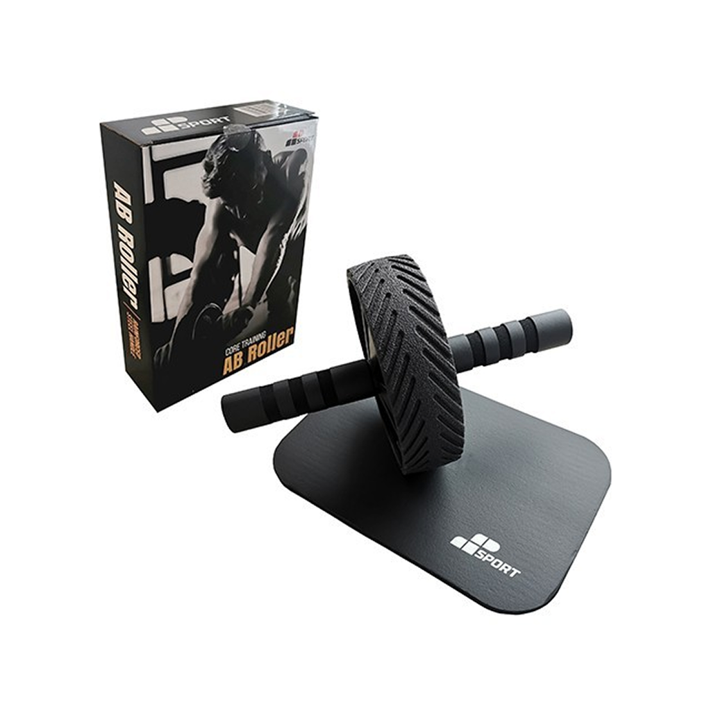 [6550] Muscle Power AB Wheel - Black - Abdominal Muscle Training Wheel + Knee Mat Free