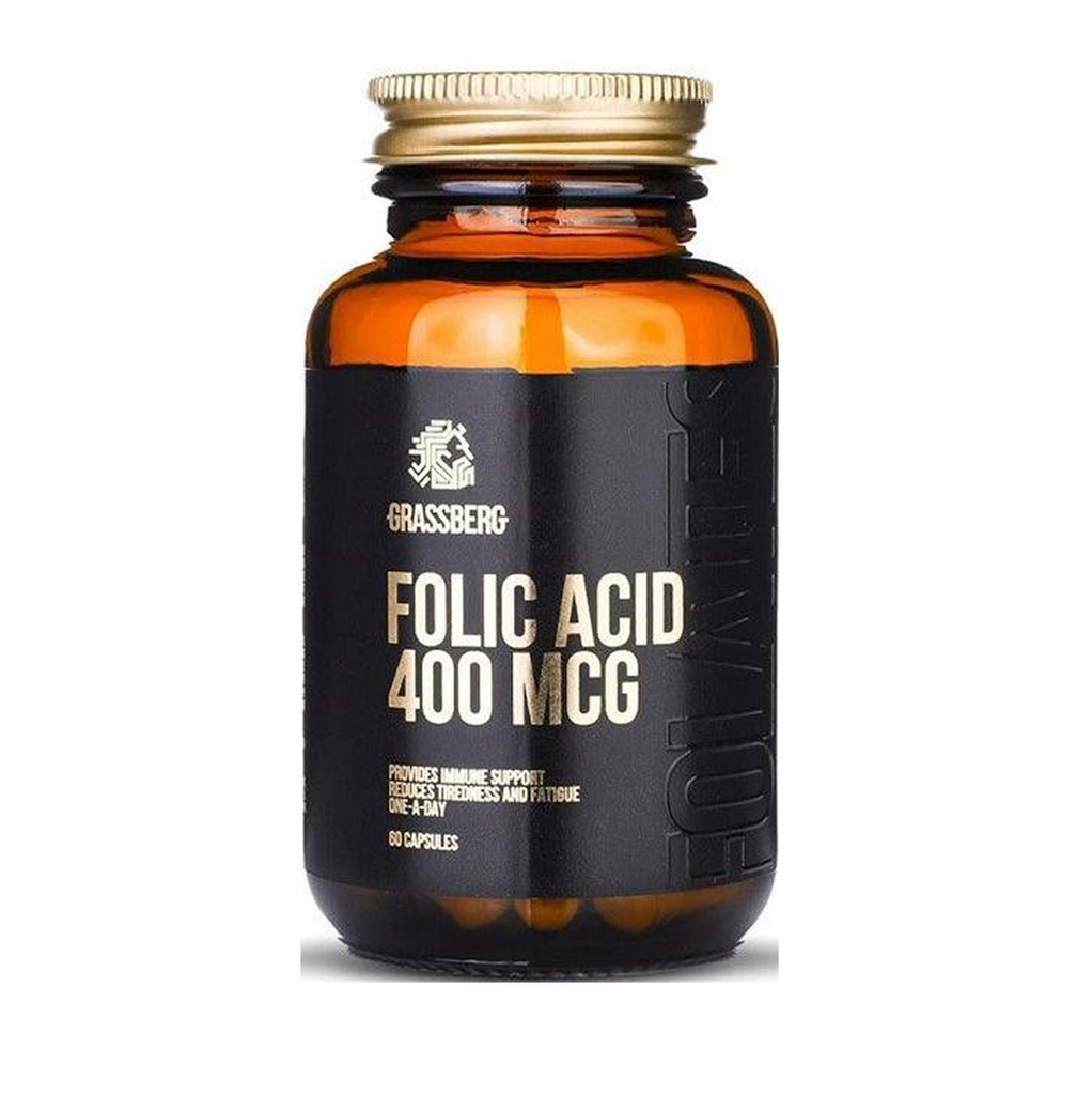 [8719] Grassberg Folic Acid 400 mcg 60 Caps - 60 Servings