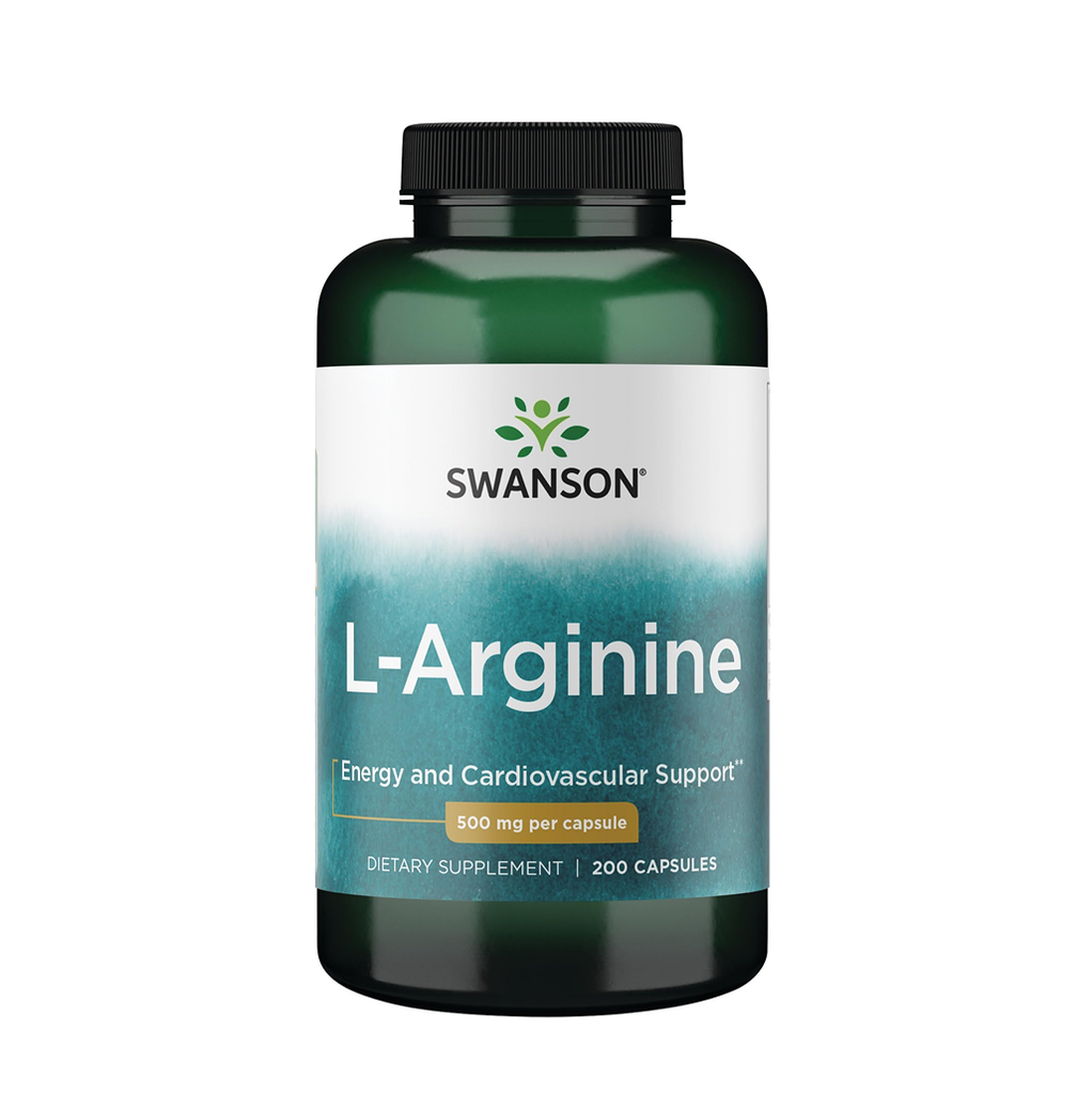 [10404] SWANSON L-Arginine 500 mg 200 Caps -200 Servings