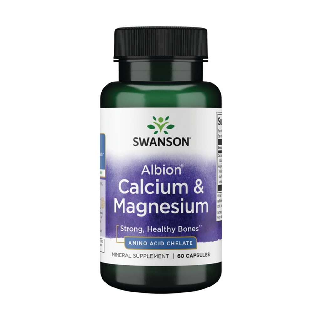 [10429] Swanson Albion Calcium & Magnesium 60 Caps - 30 Servings