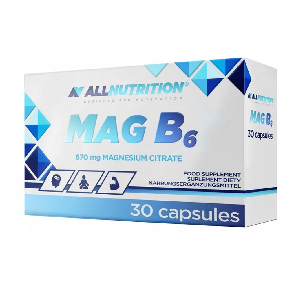 [10587] ALL Nutrition Mag B6 670 mg Magnesium Citrate 30 Caps - 30 Servings