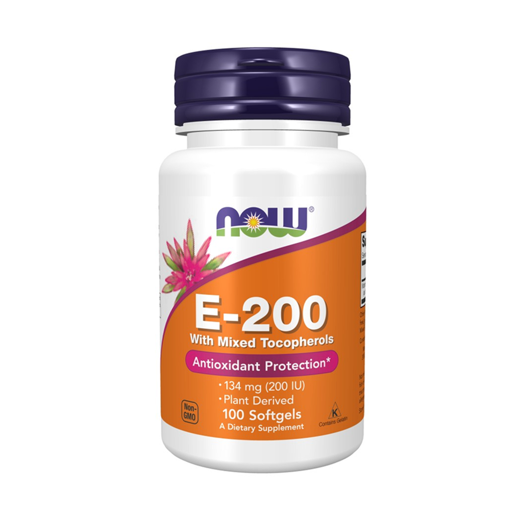 [10647] Now Vitamin E-200 With Mixed Tocopherols 100 Softgels 100 Servings