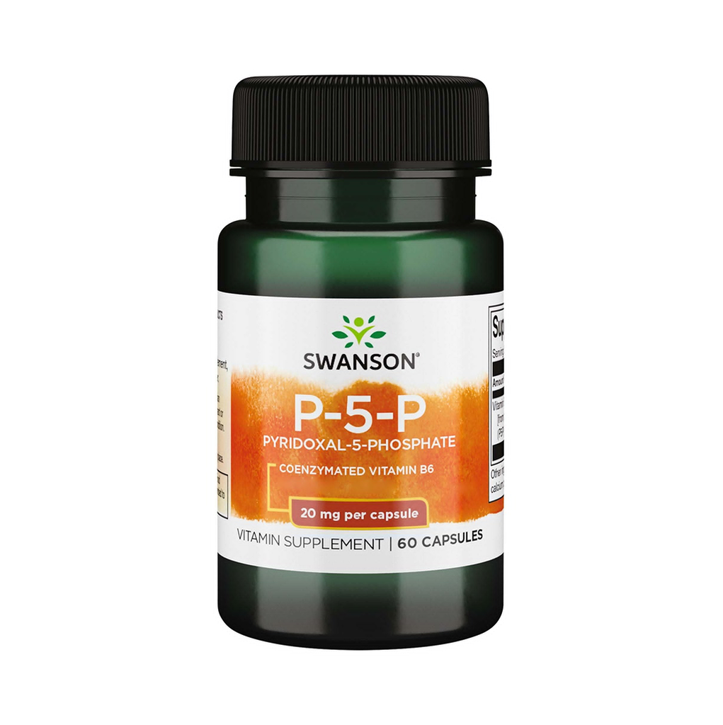 [10682] Swanson P-5-P (Pyridoxal-5-Phosphate) Coenzymated Vitamin B6 20 mg 60 Caps - 60 Servings