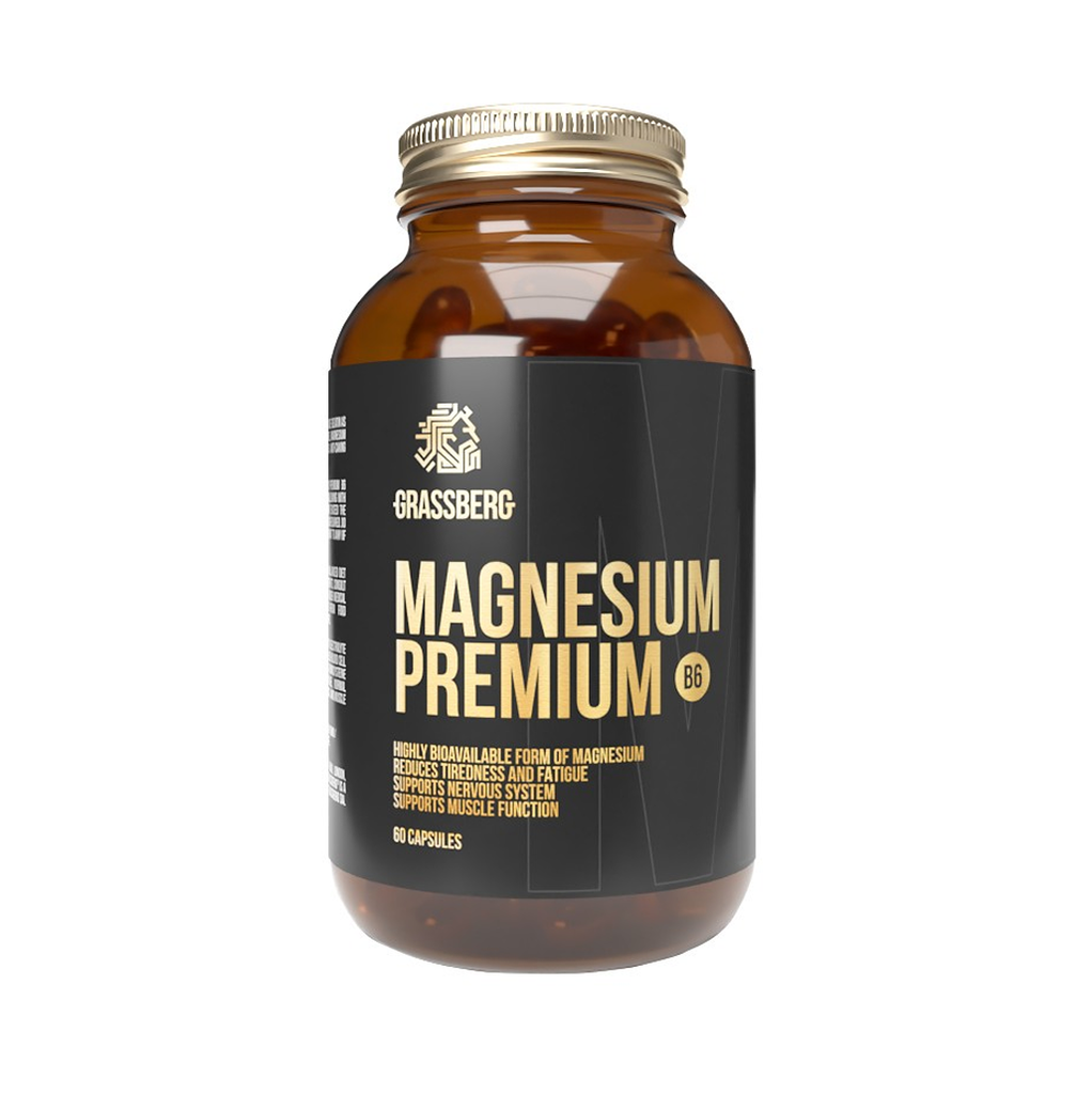 Grassberg Magnesium Premium B6 60 Caps - 60 Servings
