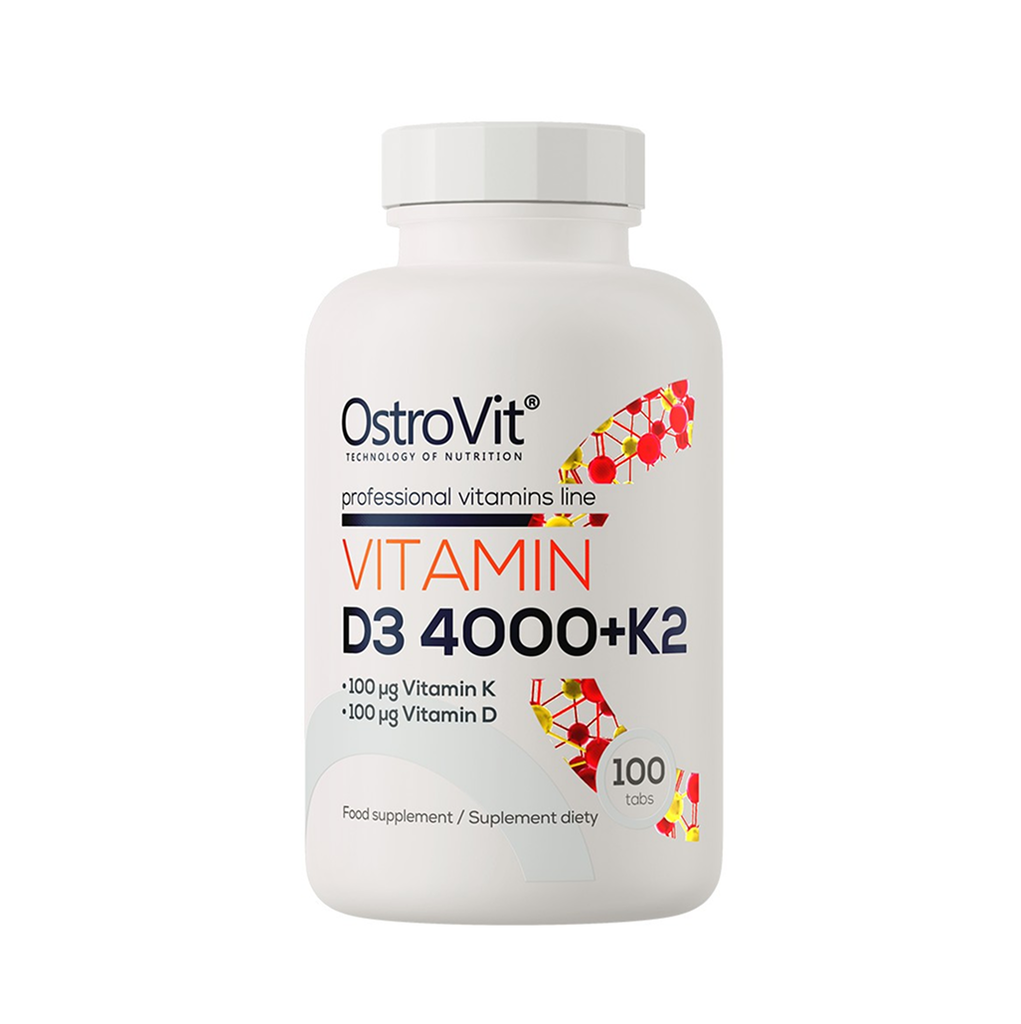 [11826] OstroVit Vitamin D3 4000 IU + K2 100 Tabs - 100 Servings