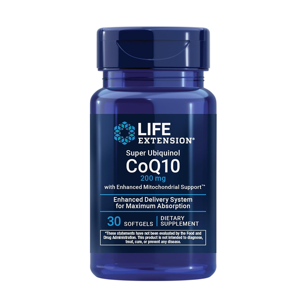 Life Extension Super Ubiquinol CoQ10 with Enhanced Mitochondrial Support, 200 mg - 30 Softgels - 30 Servings
