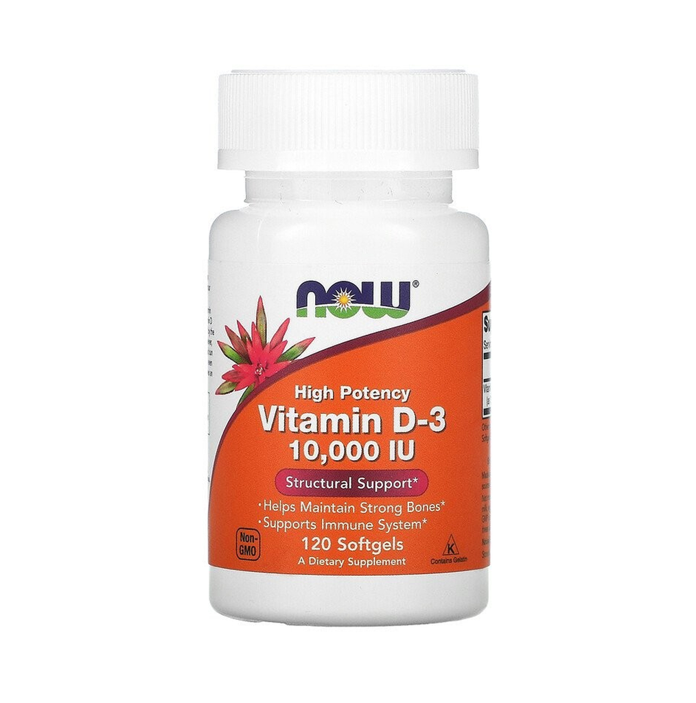 [12134] Now Foods Vitamin D3 High Potency 10,000 IU - 120 Softgels