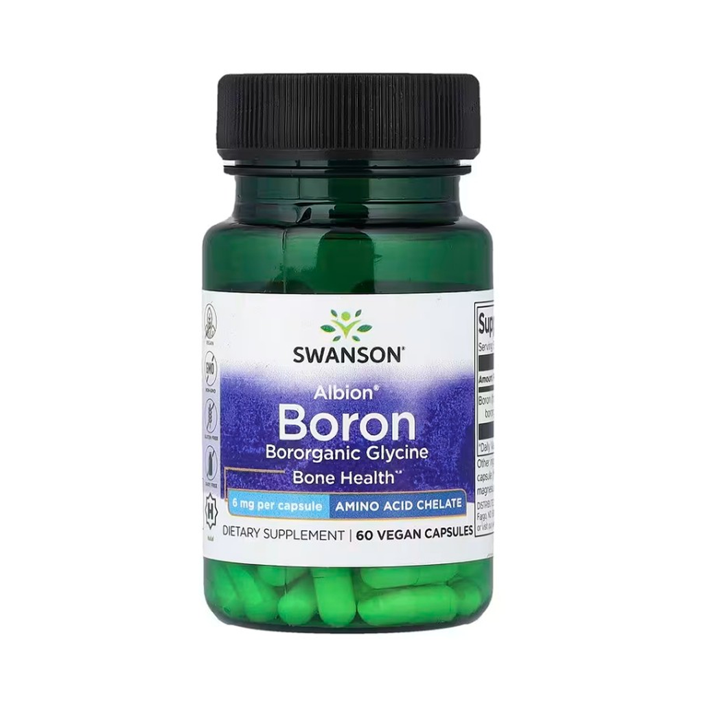[12441] Swanson, Albion® Boron 6 mg 60 Vegan Caps - 60 Servings