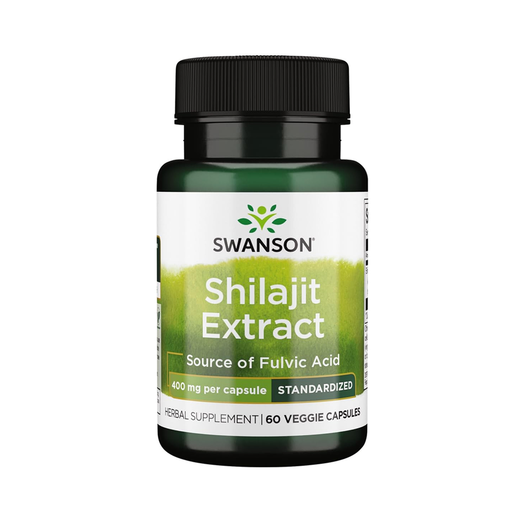[12464] Swanson Shilajit Extract Standardized 400 mg 60 Veggie Capsules - 60 Servings