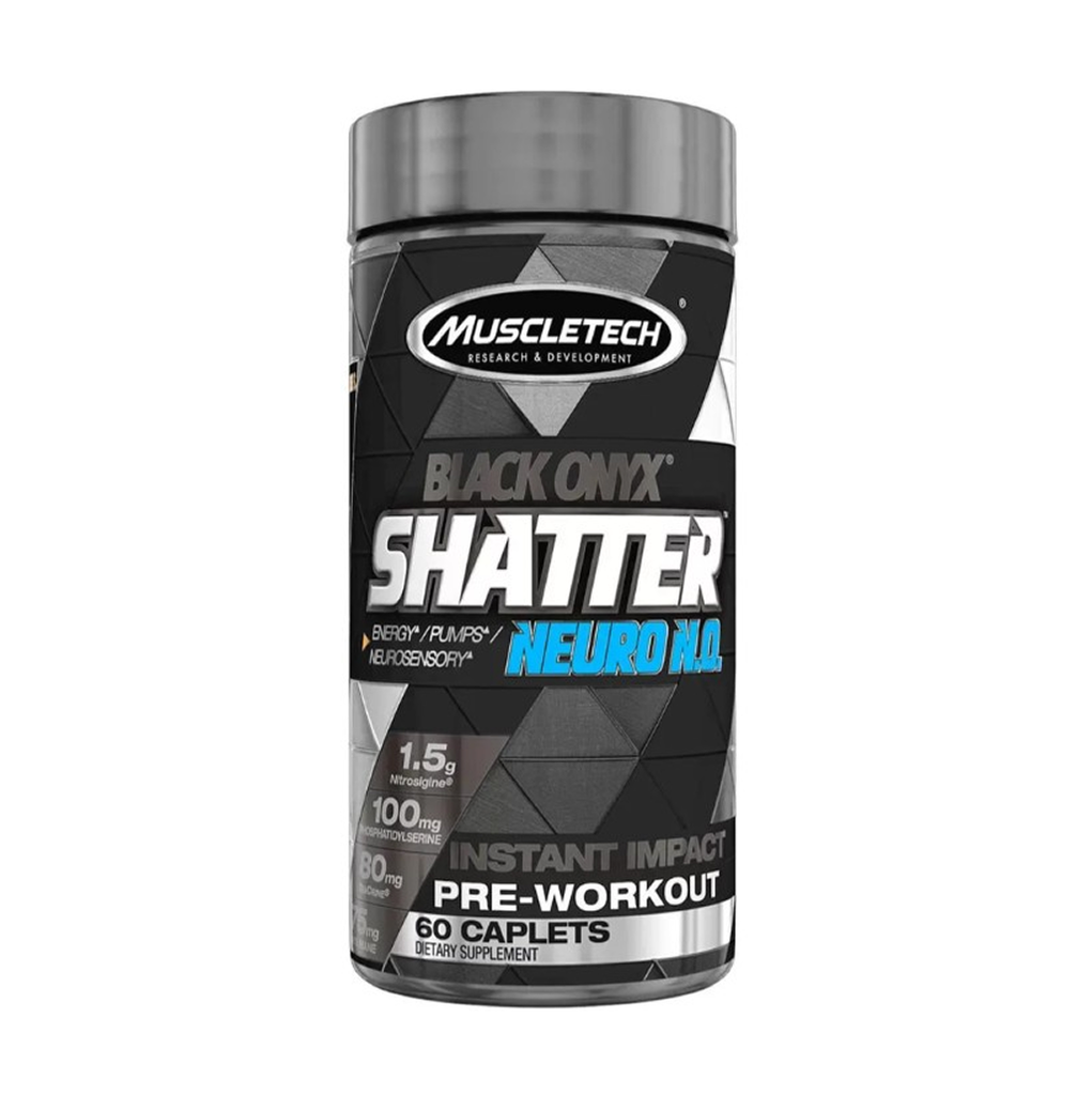 [12499] Warning Read Info Damaged Package Muscletech Black Onyx Shatter Neuro N.O. 60 Caps - 20 Servings