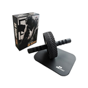 Muscle Power AB Wheel - Black - Abdominal Muscle Training Wheel + Knee Mat Free